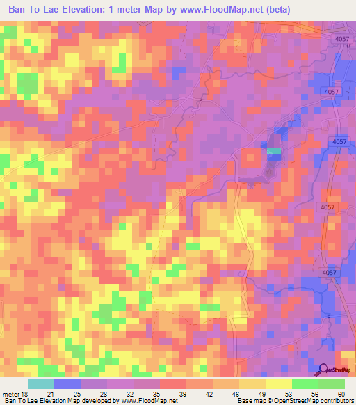 Ban To Lae,Thailand Elevation Map