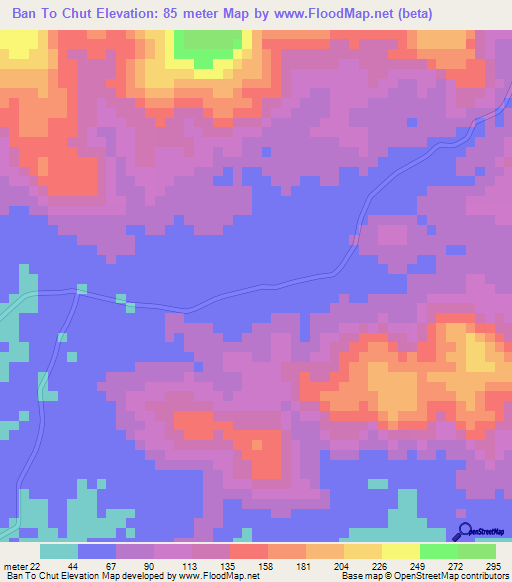 Ban To Chut,Thailand Elevation Map