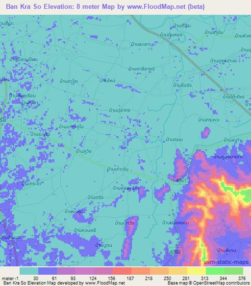 Ban Kra So,Thailand Elevation Map