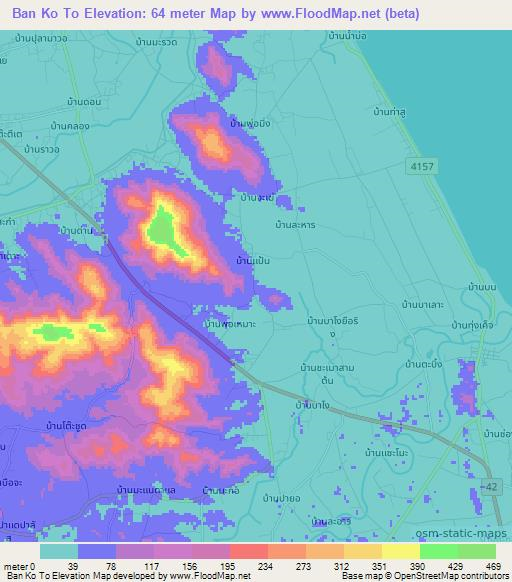 Ban Ko To,Thailand Elevation Map