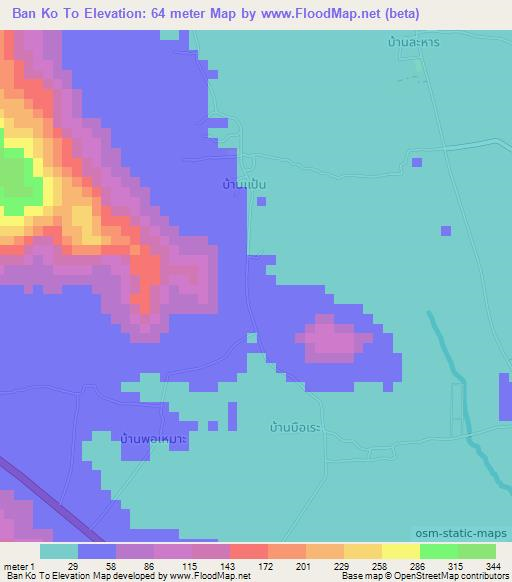 Ban Ko To,Thailand Elevation Map