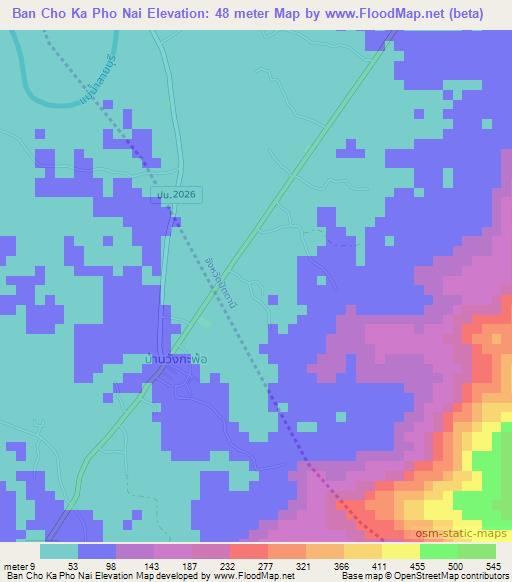 Ban Cho Ka Pho Nai,Thailand Elevation Map