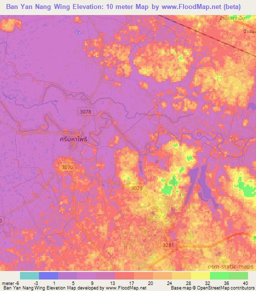 Ban Yan Nang Wing,Thailand Elevation Map