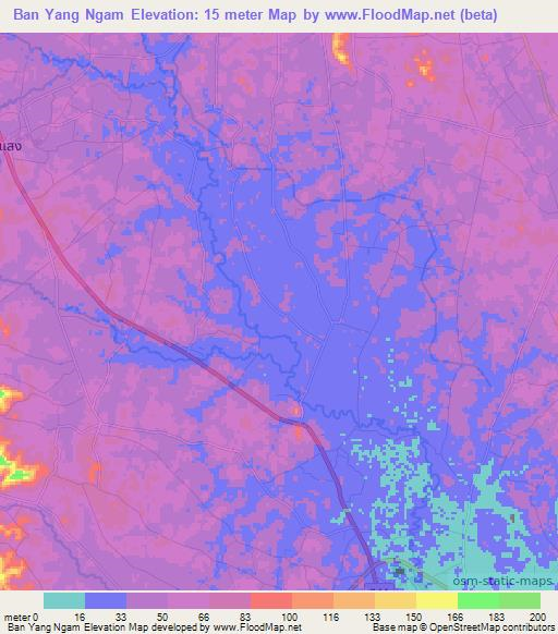 Ban Yang Ngam,Thailand Elevation Map