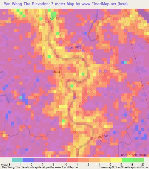 Ban Wang Tha,Thailand Elevation Map