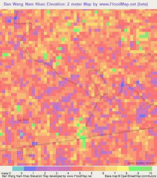 Ban Wang Nam Khao,Thailand Elevation Map