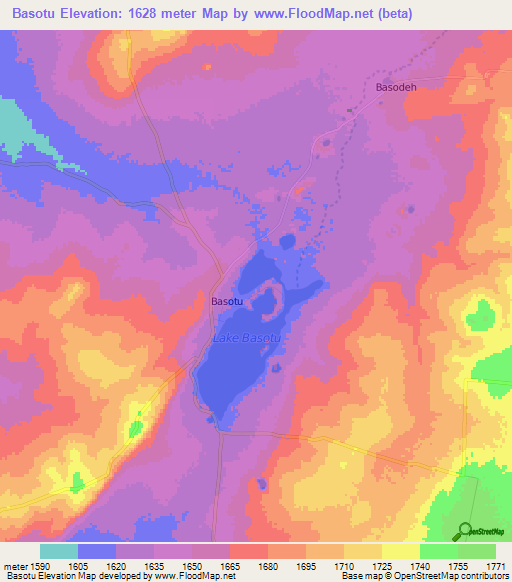 Basotu,Tanzania Elevation Map