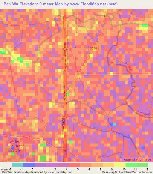 Ban Wa,Thailand Elevation Map