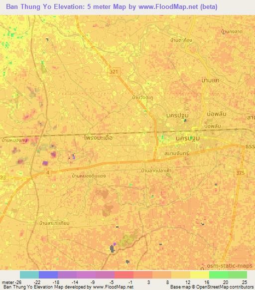 Ban Thung Yo,Thailand Elevation Map