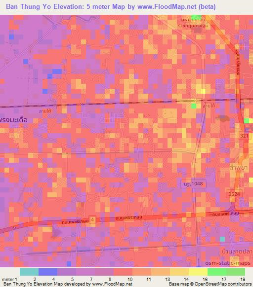 Ban Thung Yo,Thailand Elevation Map