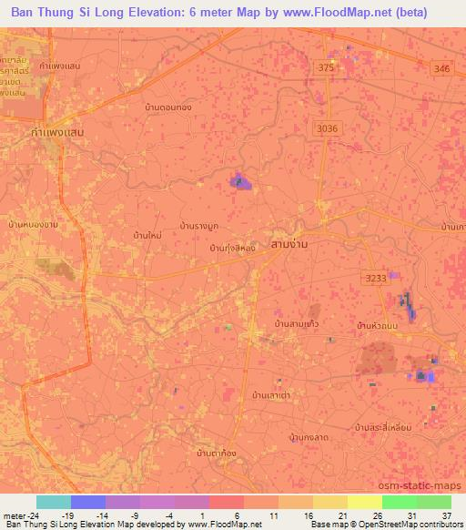 Ban Thung Si Long,Thailand Elevation Map