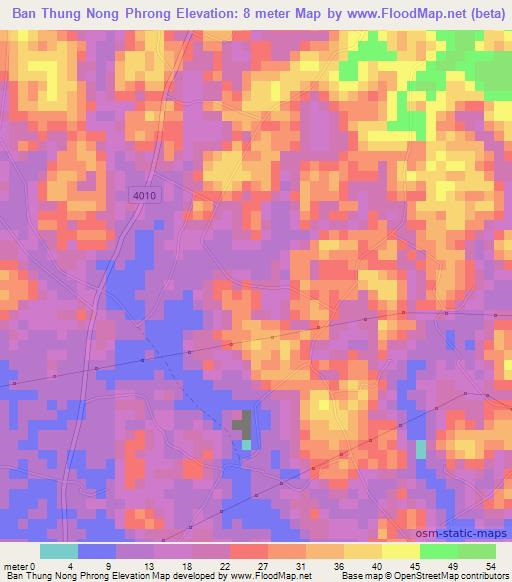 Ban Thung Nong Phrong,Thailand Elevation Map