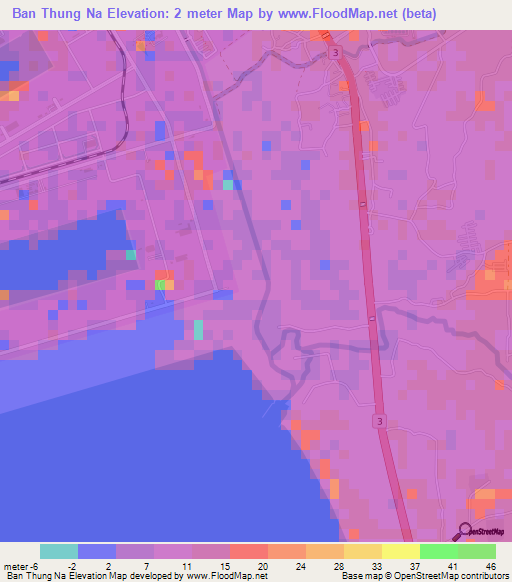 Ban Thung Na,Thailand Elevation Map