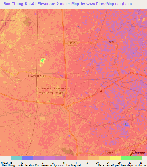 Ban Thung Khi-Ai,Thailand Elevation Map