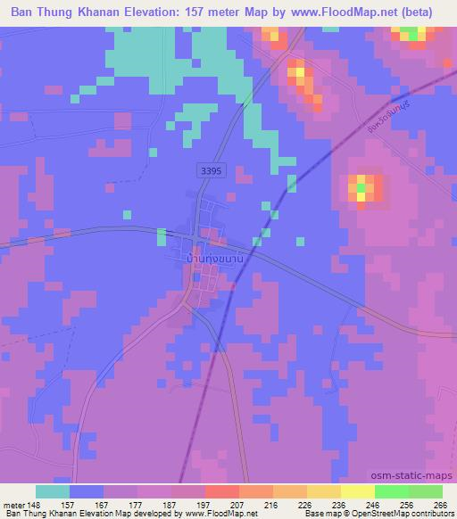 Ban Thung Khanan,Thailand Elevation Map