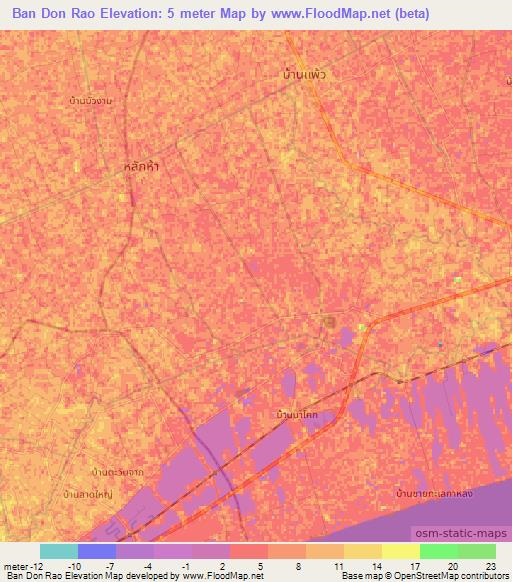 Ban Don Rao,Thailand Elevation Map