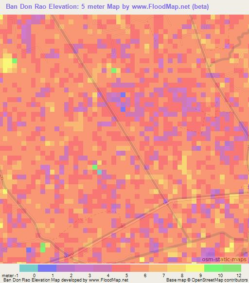 Ban Don Rao,Thailand Elevation Map