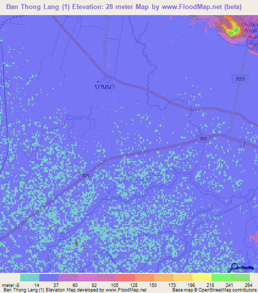 Ban Thong Lang (1),Thailand Elevation Map