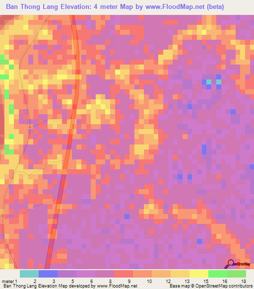 Ban Thong Lang,Thailand Elevation Map
