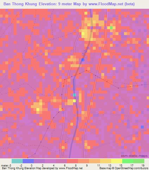 Ban Thong Khung,Thailand Elevation Map