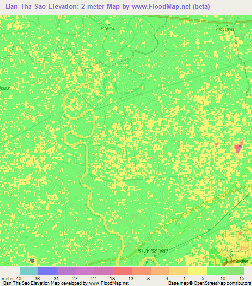 Ban Tha Sao,Thailand Elevation Map