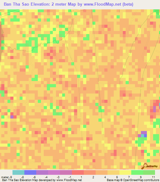 Ban Tha Sao,Thailand Elevation Map