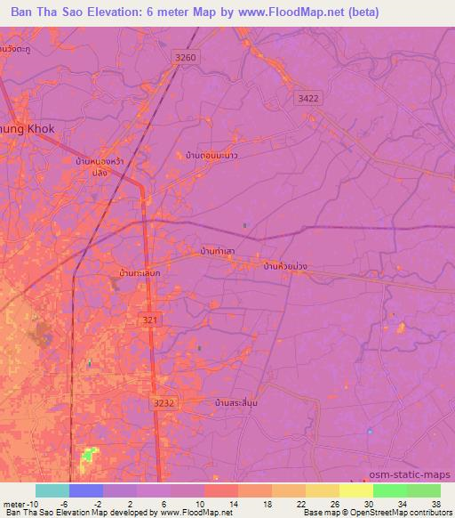 Ban Tha Sao,Thailand Elevation Map