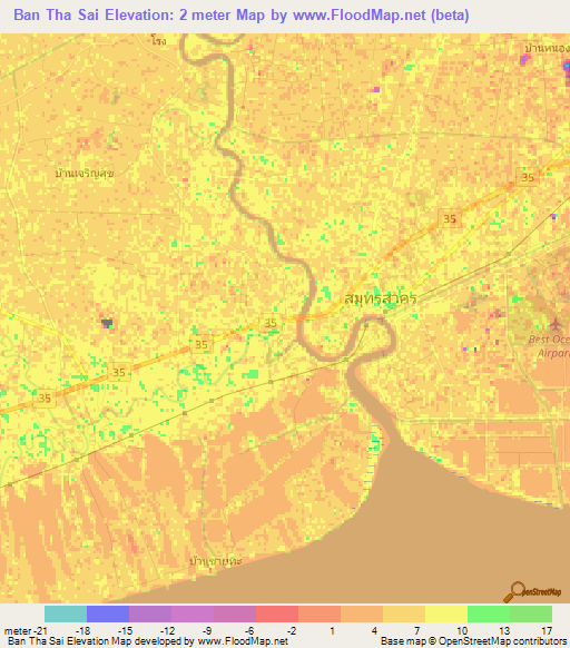 Ban Tha Sai,Thailand Elevation Map
