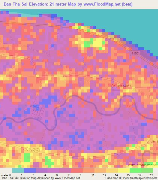 Ban Tha Sai,Thailand Elevation Map