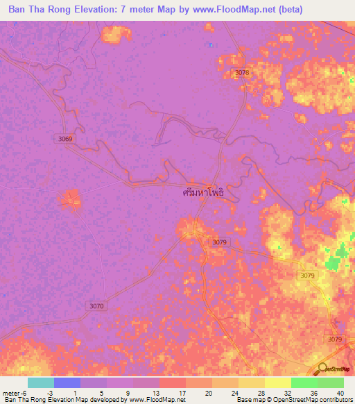 Ban Tha Rong,Thailand Elevation Map