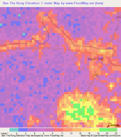 Ban Tha Rong,Thailand Elevation Map