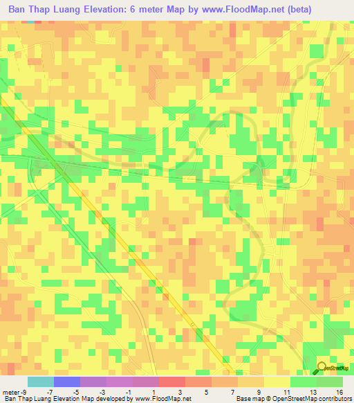 Ban Thap Luang,Thailand Elevation Map