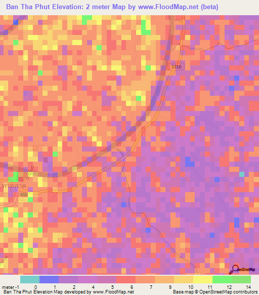 Ban Tha Phut,Thailand Elevation Map