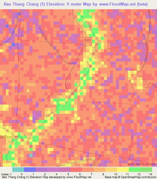 Ban Thang Chang (1),Thailand Elevation Map