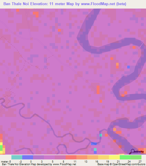 Ban Thale Noi,Thailand Elevation Map