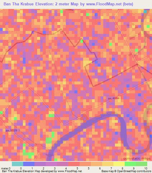 Ban Tha Krabue,Thailand Elevation Map