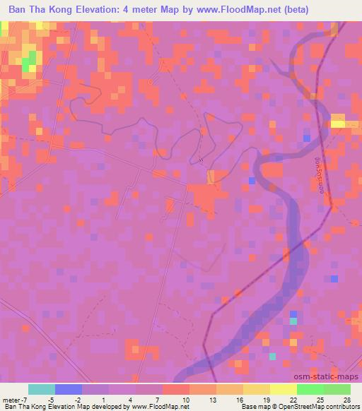 Ban Tha Kong,Thailand Elevation Map