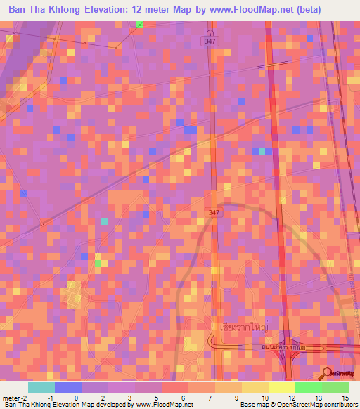 Ban Tha Khlong,Thailand Elevation Map
