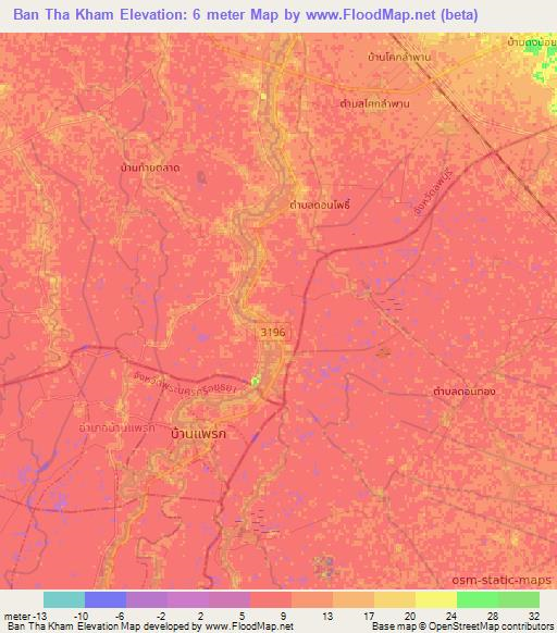 Ban Tha Kham,Thailand Elevation Map