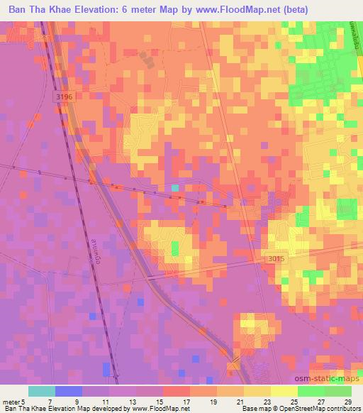 Ban Tha Khae,Thailand Elevation Map