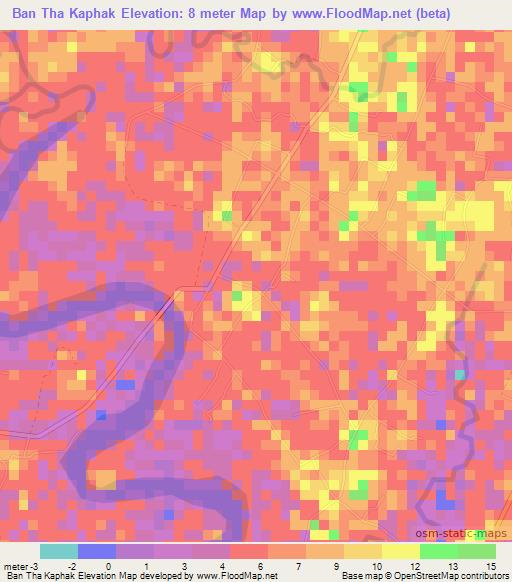 Ban Tha Kaphak,Thailand Elevation Map