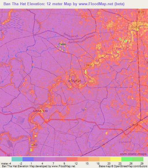 Ban Tha Hat,Thailand Elevation Map