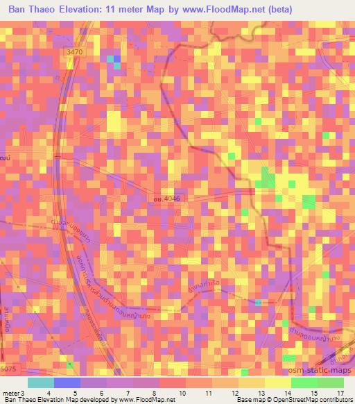Ban Thaeo,Thailand Elevation Map
