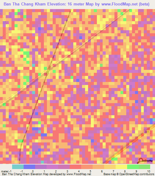 Ban Tha Chang Kham,Thailand Elevation Map