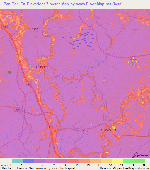 Ban Tan En,Thailand Elevation Map