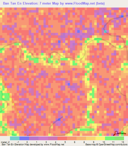 Ban Tan En,Thailand Elevation Map