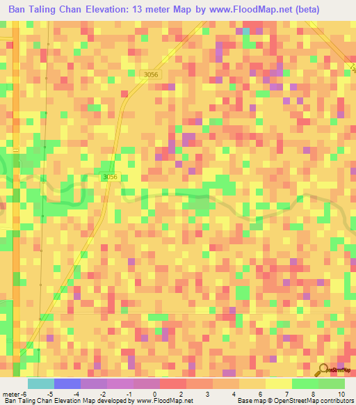 Ban Taling Chan,Thailand Elevation Map