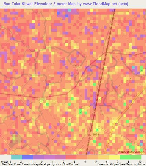 Ban Talat Khwai,Thailand Elevation Map