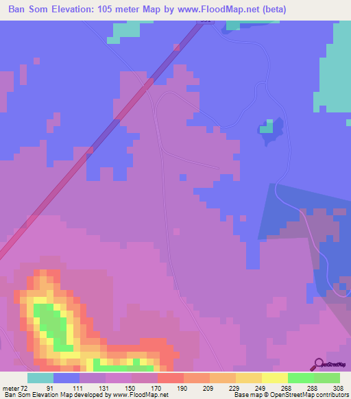 Ban Som,Thailand Elevation Map