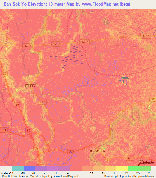 Ban Sok Yo,Thailand Elevation Map